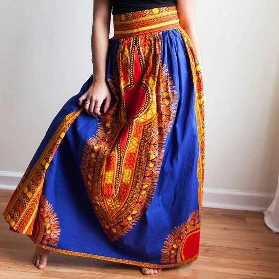 Gonna In Tulle Dashiki Africana Con Bretelle Per Bambine - Stampa Digitale 3D E Tasche