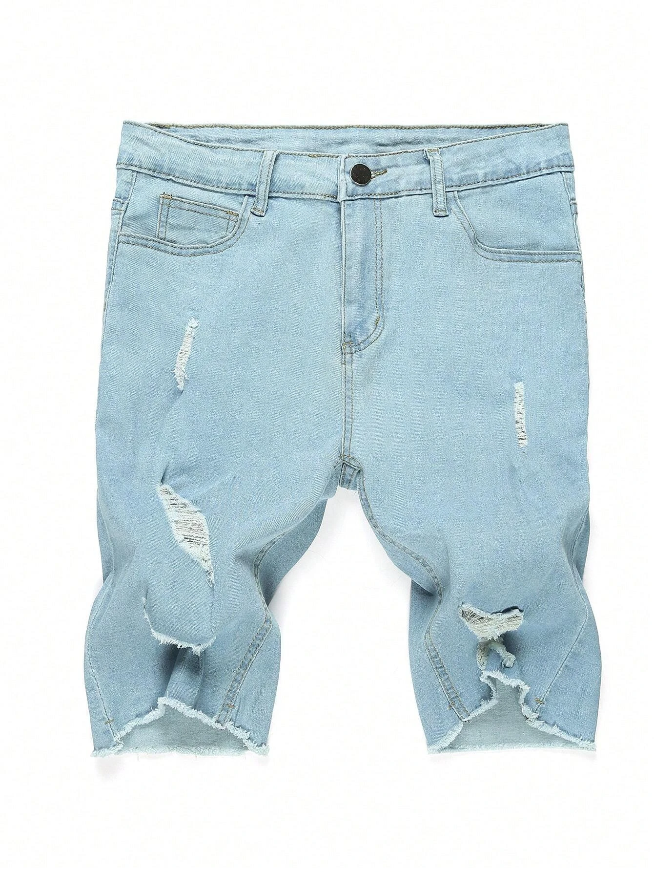 Custom High Quality Vintage Acid Washed Sun Faded Baggy Denim Shorts Solid Color Streetwear Men's Cargo Denim Jeans Shorts
