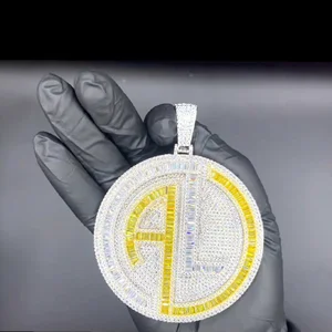 Hip Hop Pendant Customized Iced Out 925 Sterling High Quality Diamond Pendant Fine Jewelry Pendants & Charms