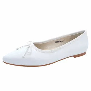 Simple and Beautiful Factory Custom Genuine Leather Flats Shoes for Female