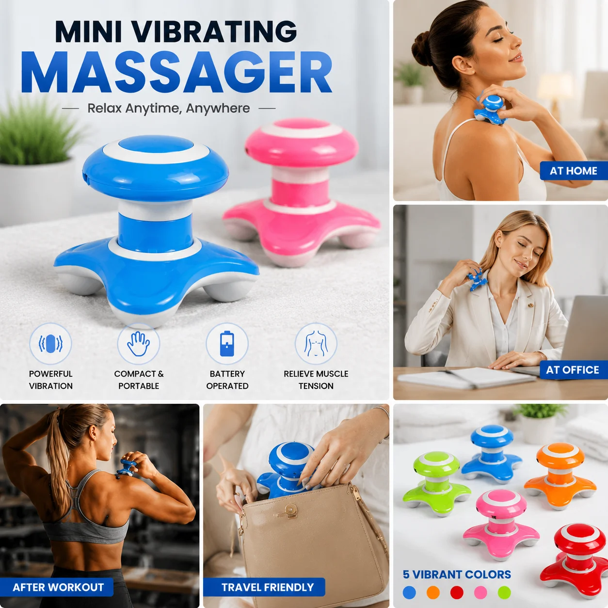 mini vibrating body massager Mini Vibrating Body Massager main image 1
