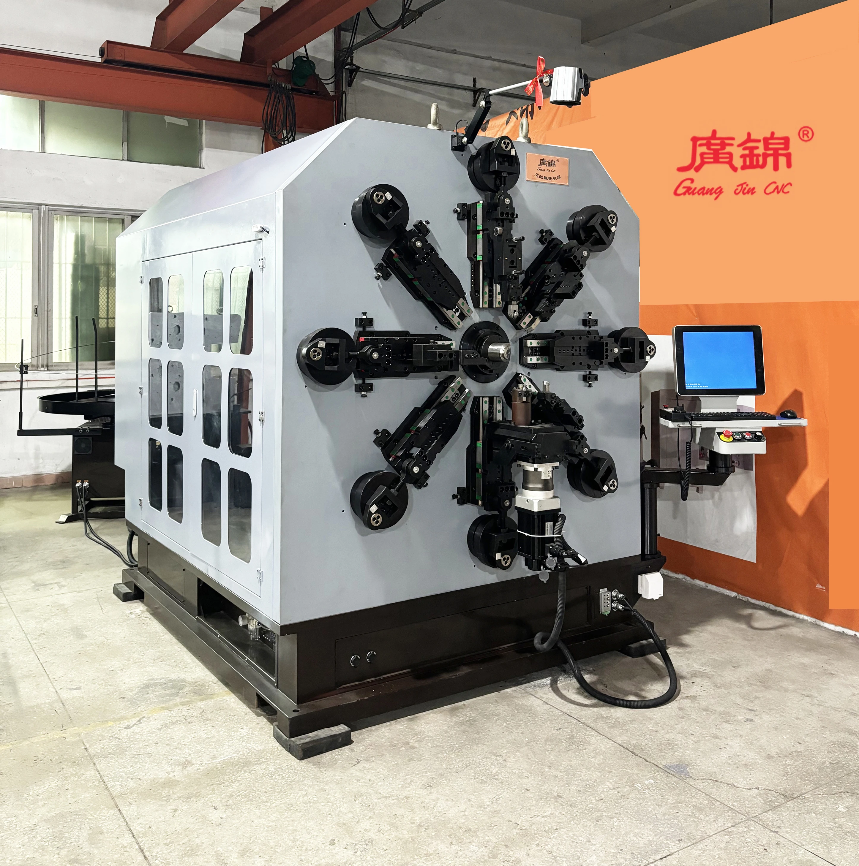 12 Axis Wire Rotary Spring Forming Machine Heavy Duty Agriculture Rake Tine Spring Forming Machine Camless Wire Rotary