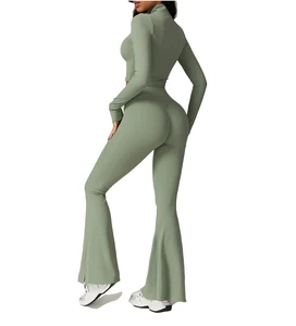 2 Piece Sets Fashion Women Gym Wear Gym Fitness Sets Custom logo Workout Tracksuit Active Wear Women Gym Fitness Set