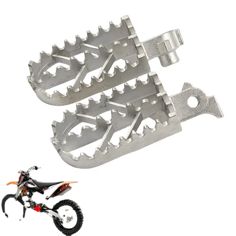 LING QI Stainless Steel Front Footrests Pedals Motorcycle