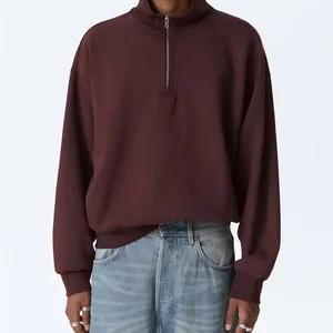 Women's Custom Full Zip up Pullover Hoodie Solid Color Full Length Sleeves Stretch Ribbed Cuffs Hooded Front Logo for Winter