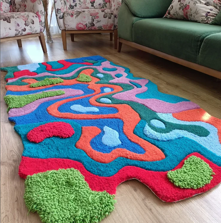 Modern 3d Custom Rug Die-cut Shape Logo Customized Rugs Carpet Floor ...