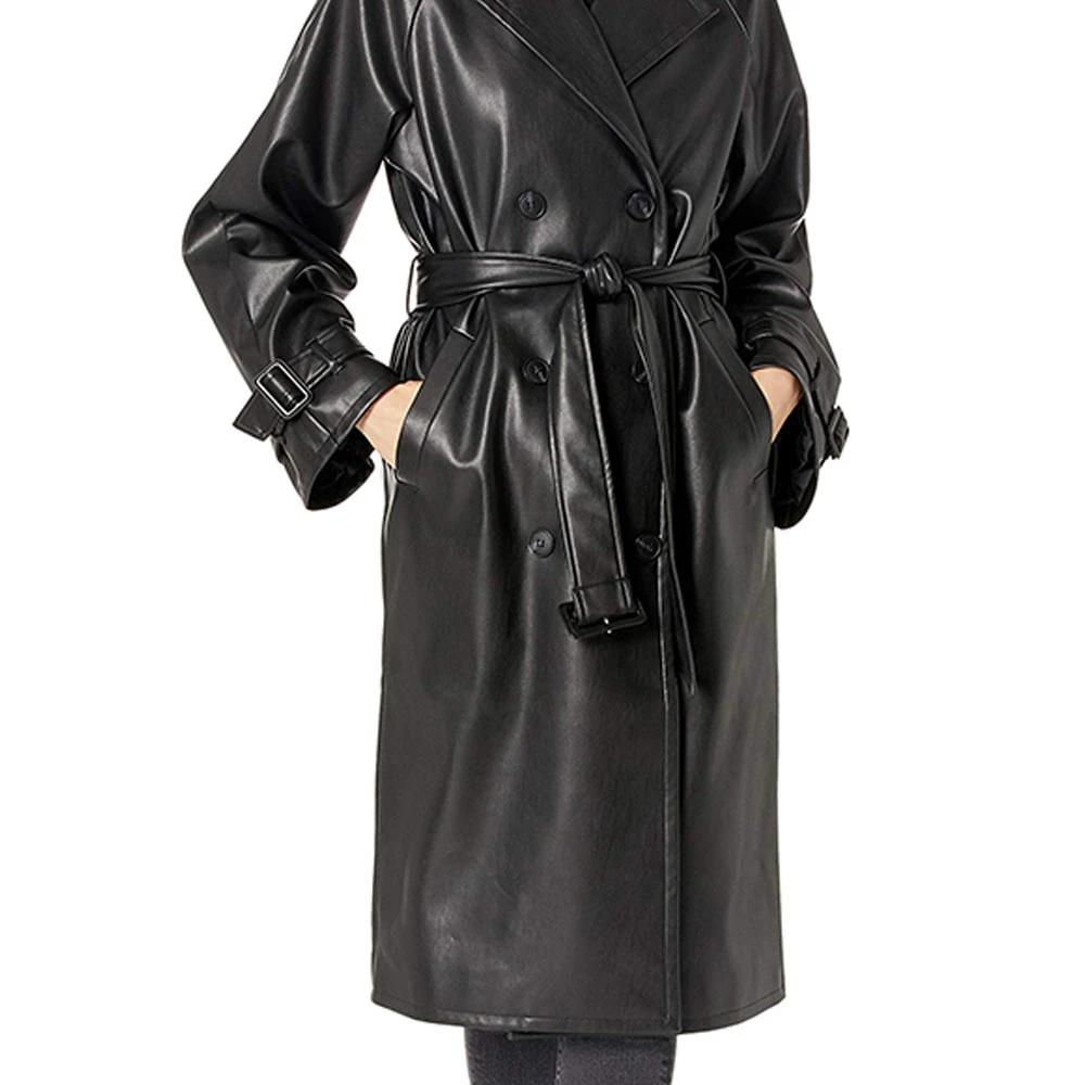 Latest Arrival Long Coat Oem Custom Warm Women Leather Coat Ladies Long Pu Coat By Village Impex - Image 5