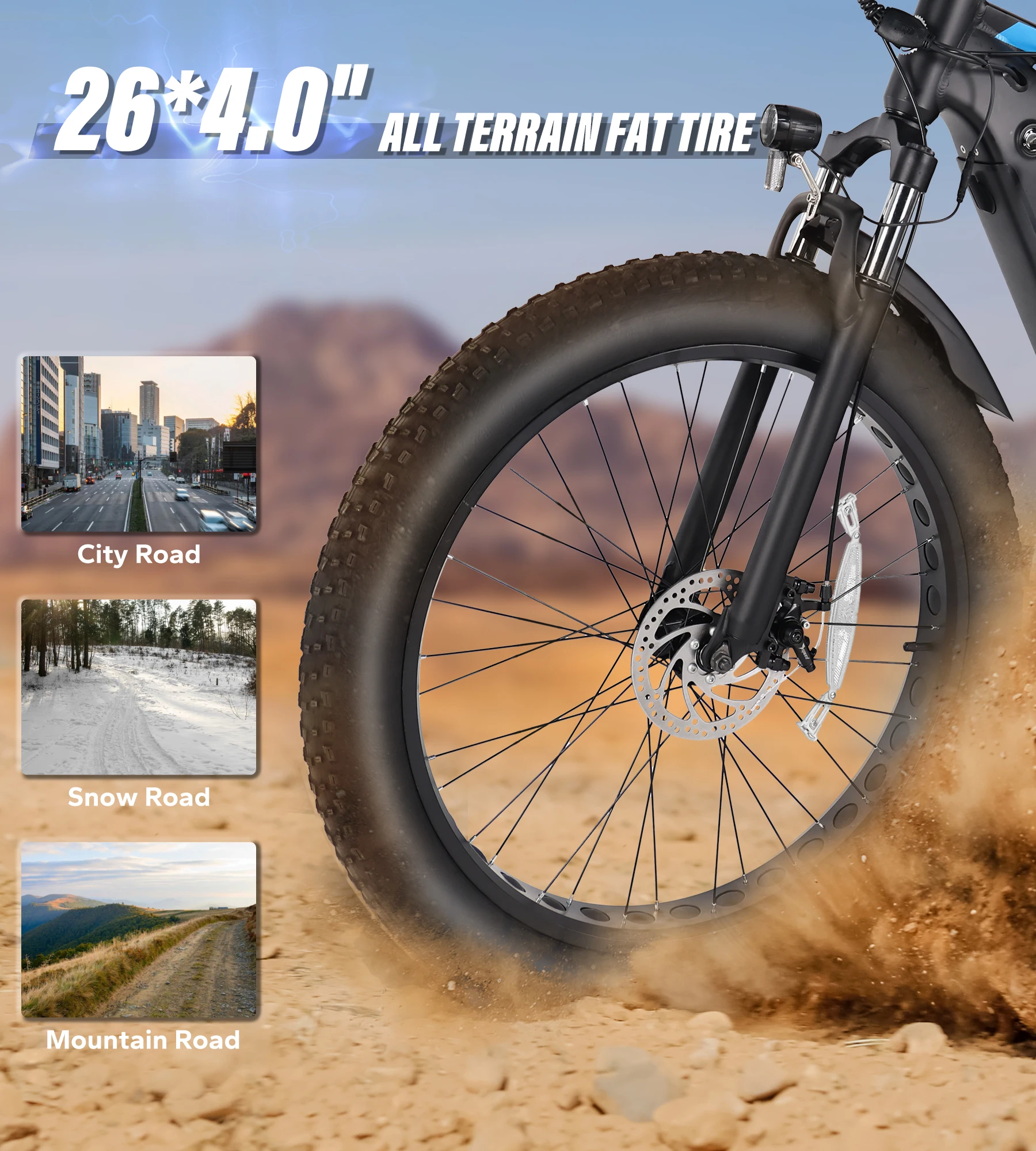 Factory Wholesale Free Shipping Throttle Motor Bike 48V 16AH 750W 26 Inch Fat Tire MTB Bike E Dirt Bike for Adults