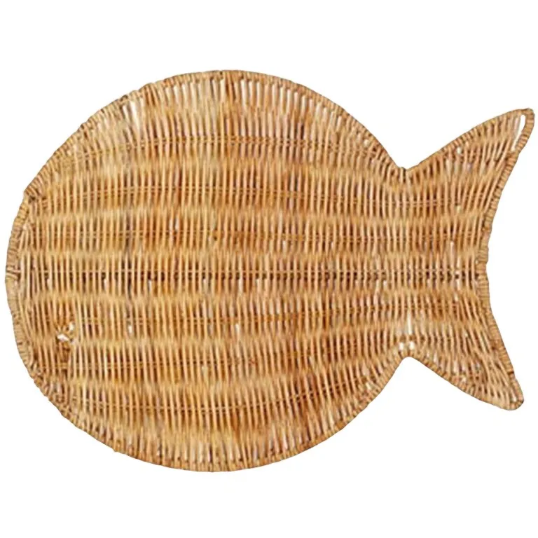 Fish Shape Rattan Placemat Art Decor,Unique Rattan Tray In Vietnam