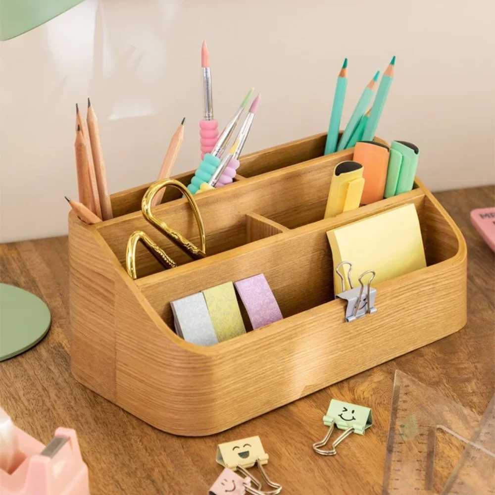 Высококачественная деревянная коробка для канцелярских принадлежностей, Настольный органайзер для рабочего места, аккуратный и аккуратный, оптовая продажа из Вьетнама
