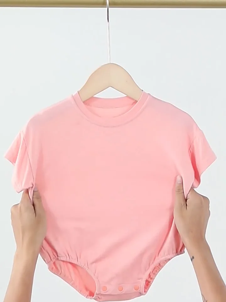 Newborn Infant Toddler Boys Girls Clothes Short Sleeve Oversized Bamboo