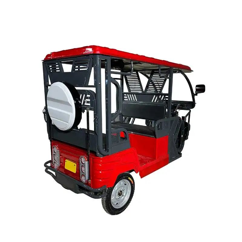 QSD Latest Factory Delivery High Quality 48v 1200W Battery Operated Electric Rickshaw Open Passenger Tuktuk India Style for Sale