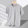2028 algodón de manga corta cuello redondo gris claro