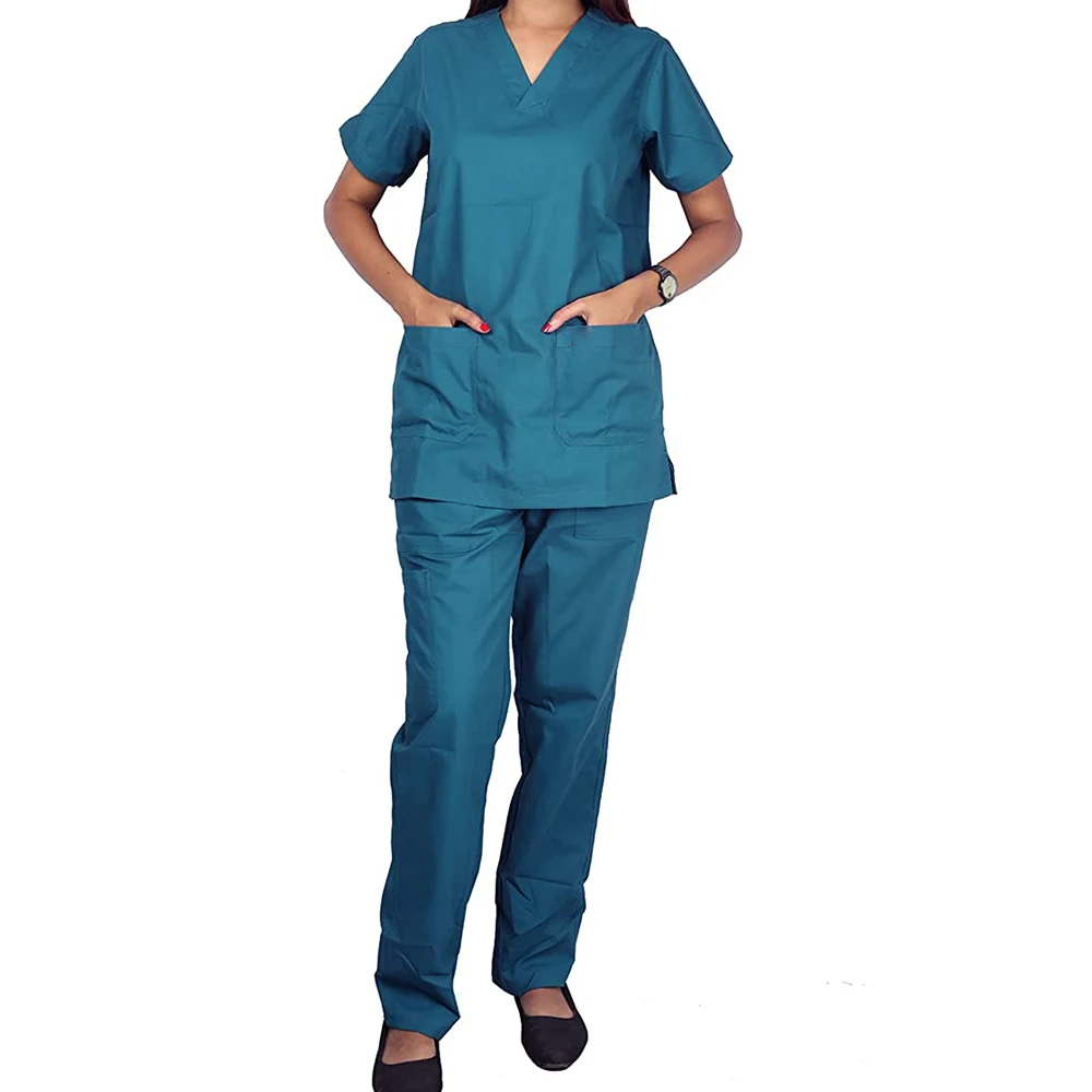 Nursing Uniforms Medical Scrubs Long Sleeve Tops Pants Uniform Women