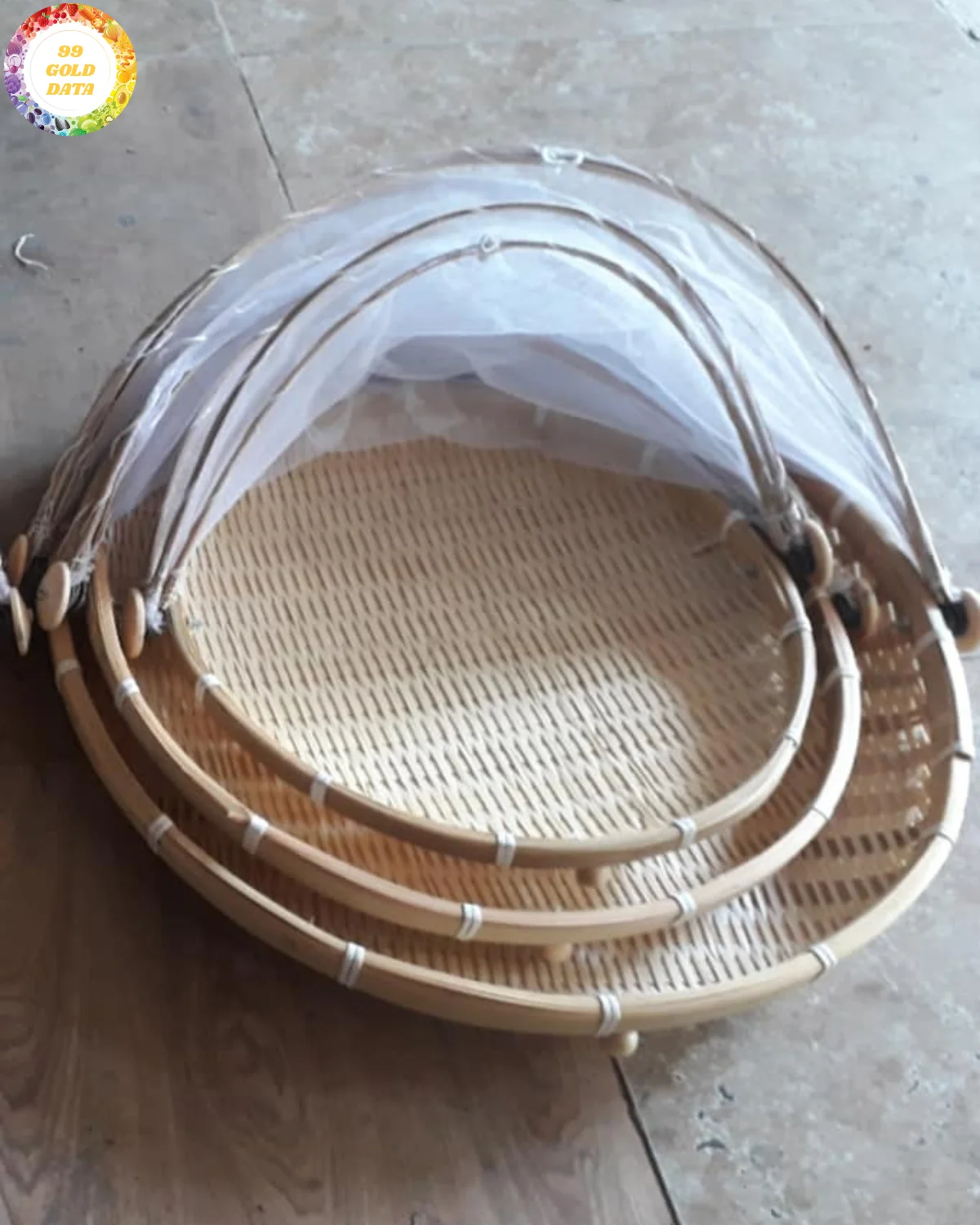 Vietnamese Bamboo Winnowing Basket With Net Cover At The Best Price