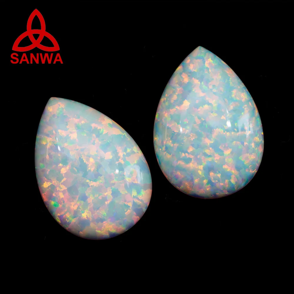 Alibaba.com: Bello Opal 92-color lab grown opal in pear-shaped cabochon ...