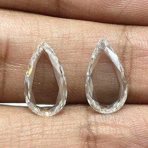 3.00+3.00 CT Pair of Rose Cut Lab Grown Diamond Studs Ring Stones Polished Finish 10/10 Hardness