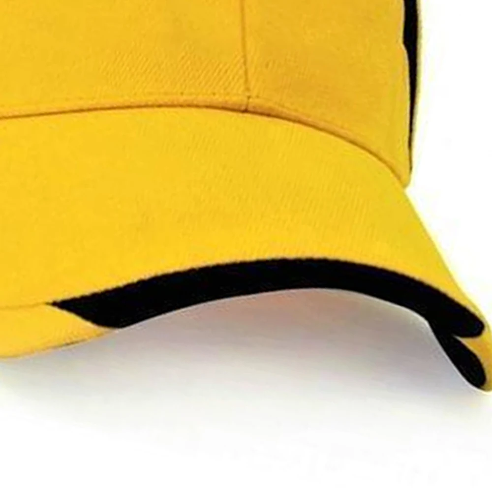 Yellow Color Cool UV Protection Curved Caps For Cricket Golf and Baseball 100 % Cotton Casual Street Wear 6 Panels Caps For Men