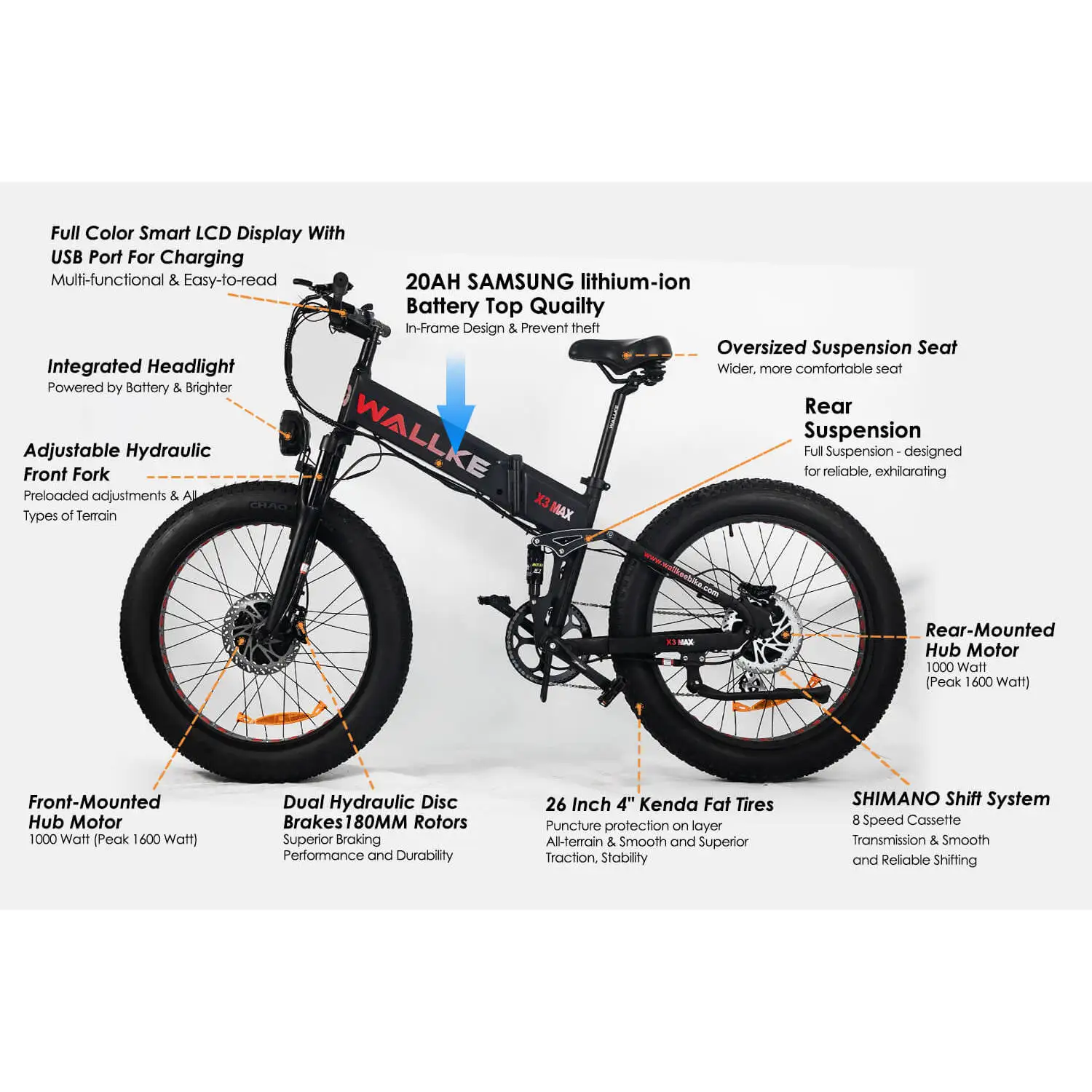 2024 Wallke X3 Pro Electric Folding Bike Convenient and Eco-Friendly Product