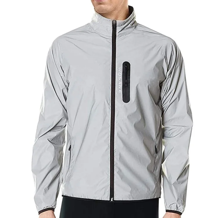 Custom Men's Polyester Reflective Windbreaker Jacket Vintage  Waterproof Windbreaker Beach,White Navy Khaki Windbreaker