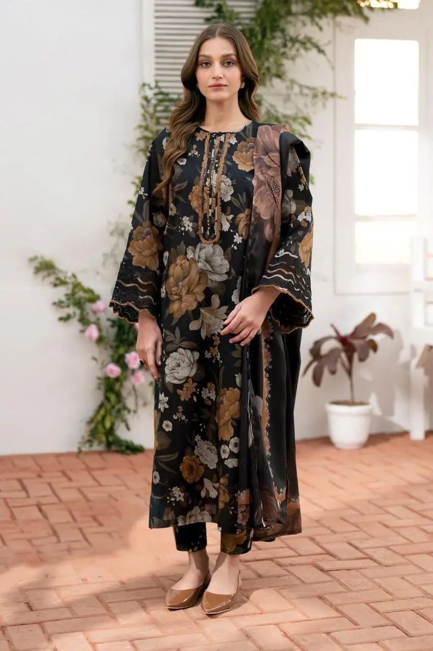 Latest Girls Winter Dress Lilen Khaddar Wool Shawl Lace Reasonable Prices  for Pakistani Indian Style Shalwar Kameez for Women