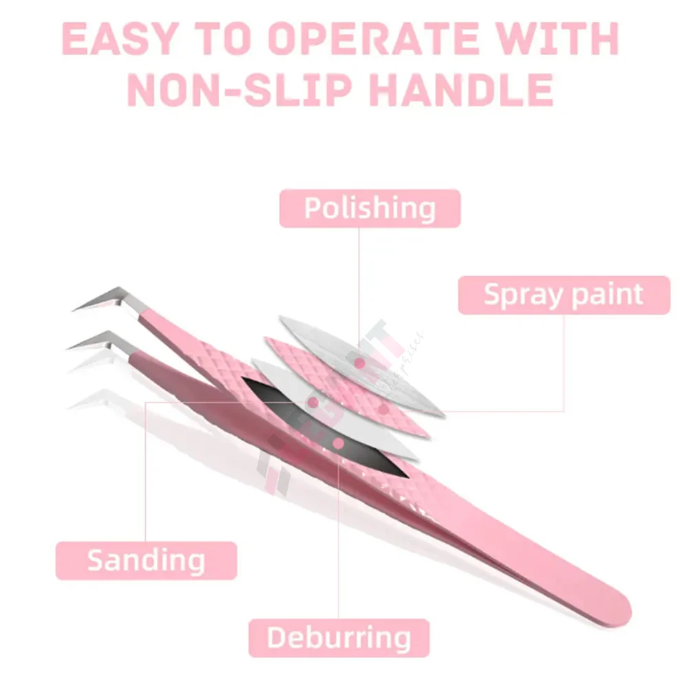 Black Plasma Bulk Best Fiber Tip Sustainable Eyelash Extension Tweezers