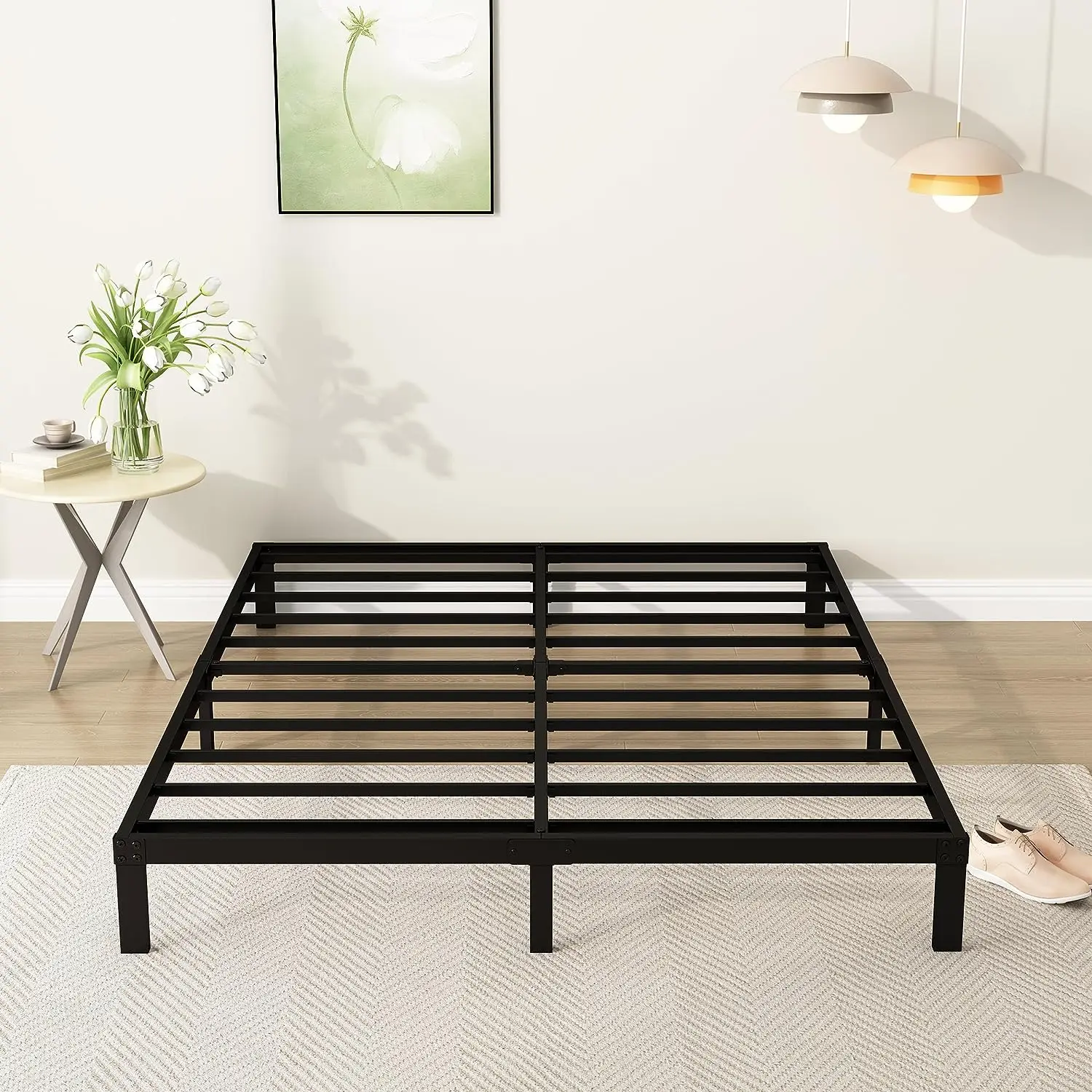 Triho Thf123 Strengthen Metal Platform Bed With Strong Support Slat