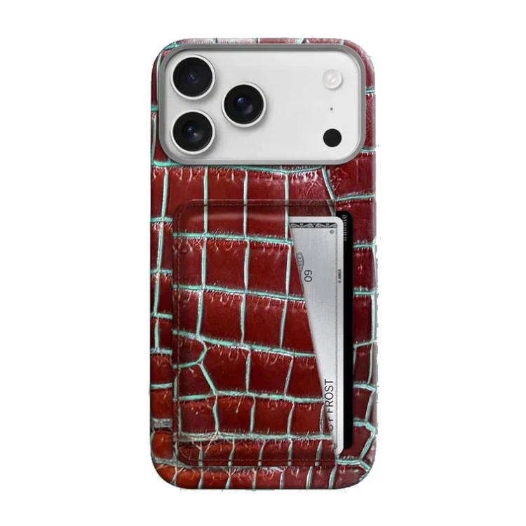 Double Card Phone case for iPhone 17 Pro case in Exotic Genuine