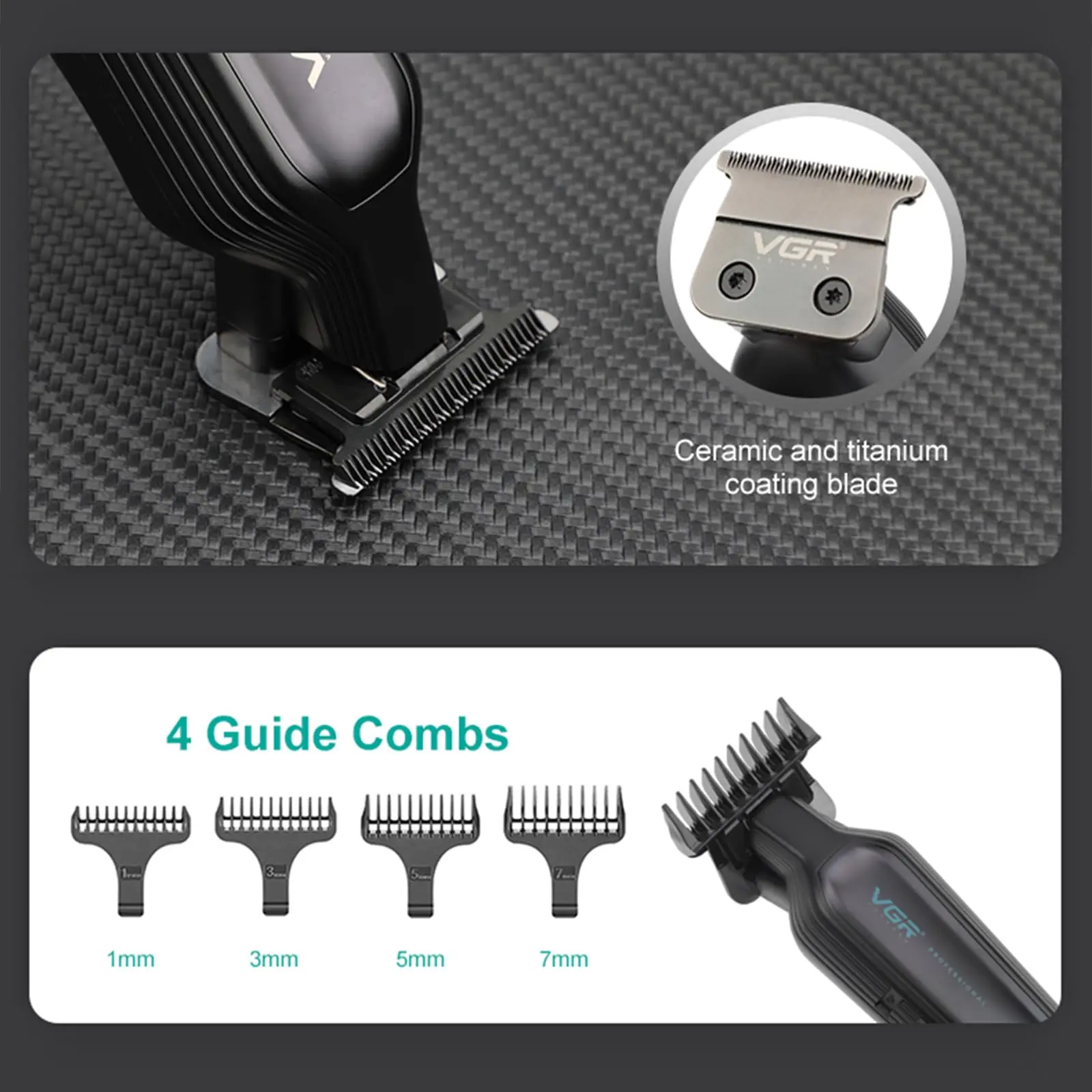Tondeuses à cheveux professionnelles pour hommes en acier inoxydable, autonomie de 360 minutes, lames à écartement zéro, alimentées par batterie USB-C, tondeuses de barbier, US