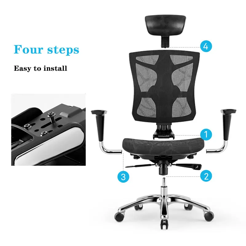 Sihoo V1 Height Adjustable Mesh High Back Swivel Chair Ergonomic Full Mesh Office Chair