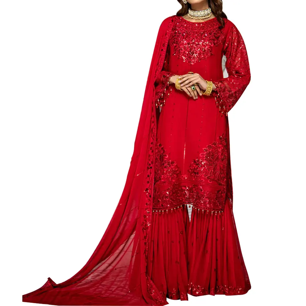 Multi Colored Chiffon Dresses Pakistani Indian Dresses Party Wear ...