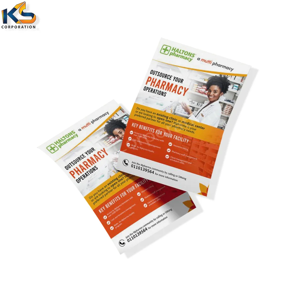 Custom flyer good quality flyers advertising publicite trifold magazine