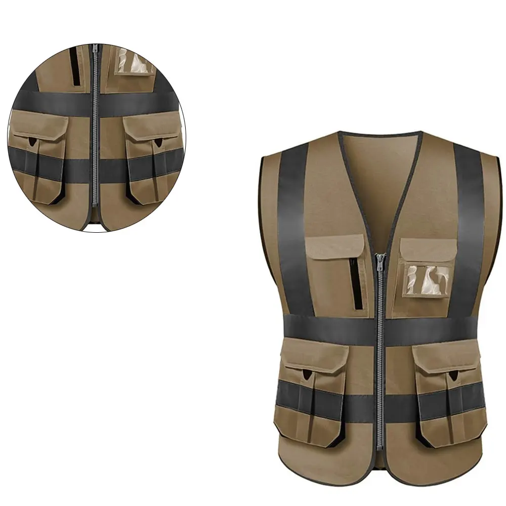 Work Vest Construction Safety Vests With Orange Mesh And High Visibility Basic Surveyor Safety
