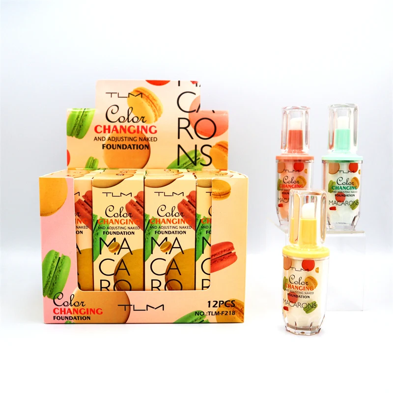 TLM Colour Changing Foundation Vedors Macaron 3 Colors Skin Tint Magic Foundation Liquid Moisturizer Color Change Foundation
