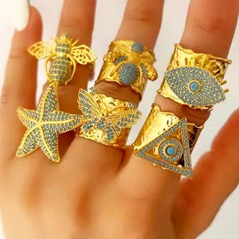 Alibaba Rings Wholesale Fashion Gold Plated Zirconia Ring Jewelry Alloy Modern Ring ...