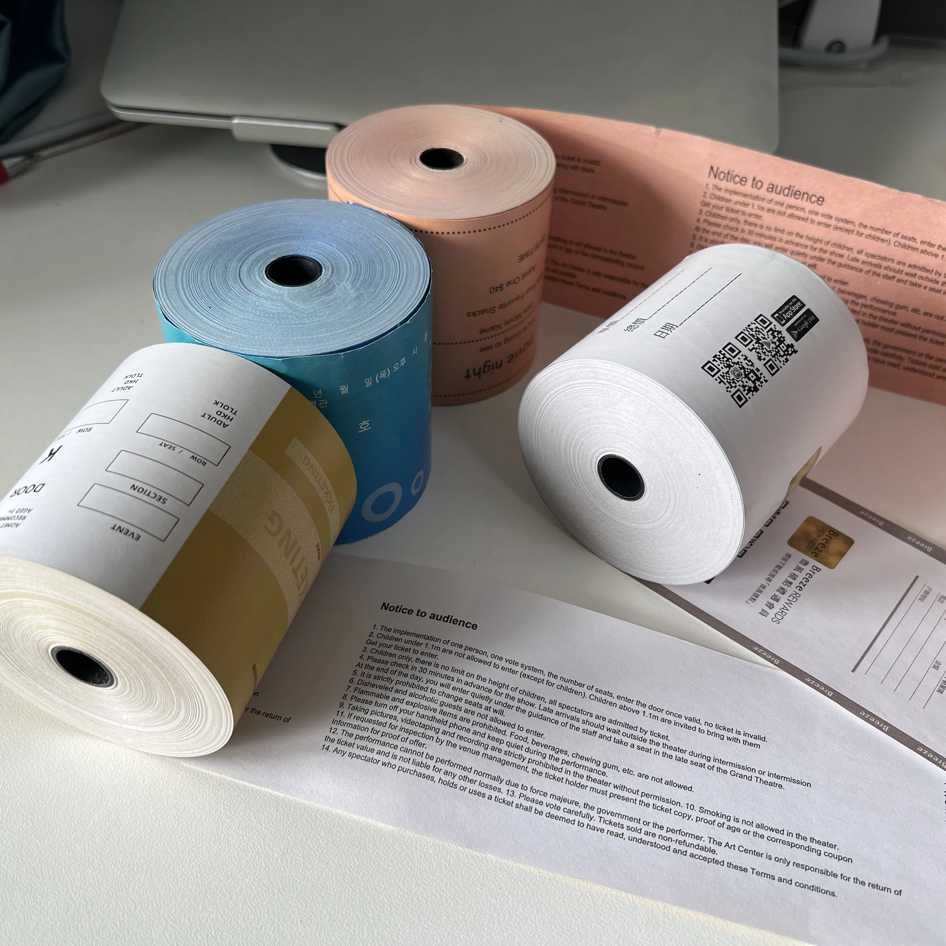 Custom Thermal Paper Printing Theater Music Concert Admission Coupon Tickets