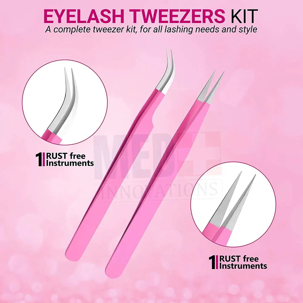 Best Color Coated Private Label Lash Tweezers 90 Degree Eyelash
