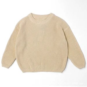 Custom Handmade 100% Cotton Winter Baby Sweater Anti-Pilling Long Knit Unisex