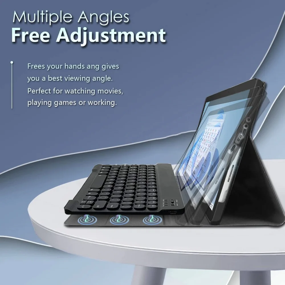 2 magnetic detachable wireless keyboard premium pu cover case laudtec-7