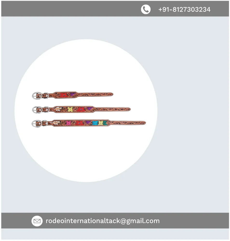 Premium Grade Leather Made Dog Collars With Customized Size Available