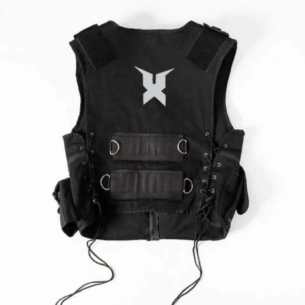 OEM Men Techwear Cargo Vest With Pockets Black Streetwear Shinobi Flak Vest Cyber Techwear Vest Warcore Tacticale Ninja Jacket