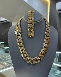 925 Sterling Silver Gold Plated Miami Cuban Link Chain Necklace with Moissanite Luxury Hiphop Style Jewelry for Men