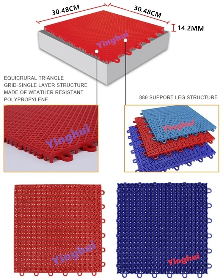 High Standard Quality Outdoor Multi Sports Court Pp Tiles Flooring O04