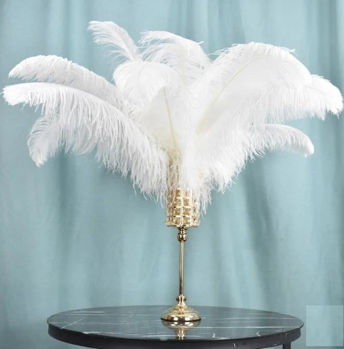 White Natural Plume Ostrich Feathers for Party Carnival Home Wedding Centerpiece Christmas Vase Holiday Decor DIY Craft Floral