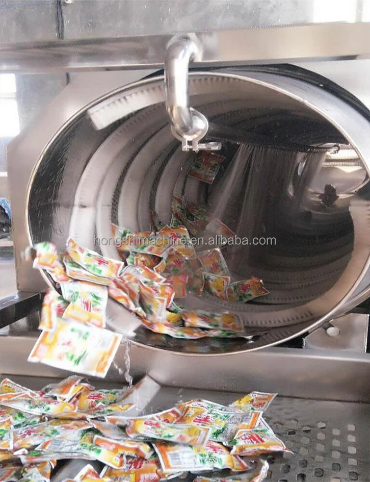 Rotary Drum Spraying Washing Machine For Vacuum Plastic Packaging Food Bag Buy Drum Spraying
