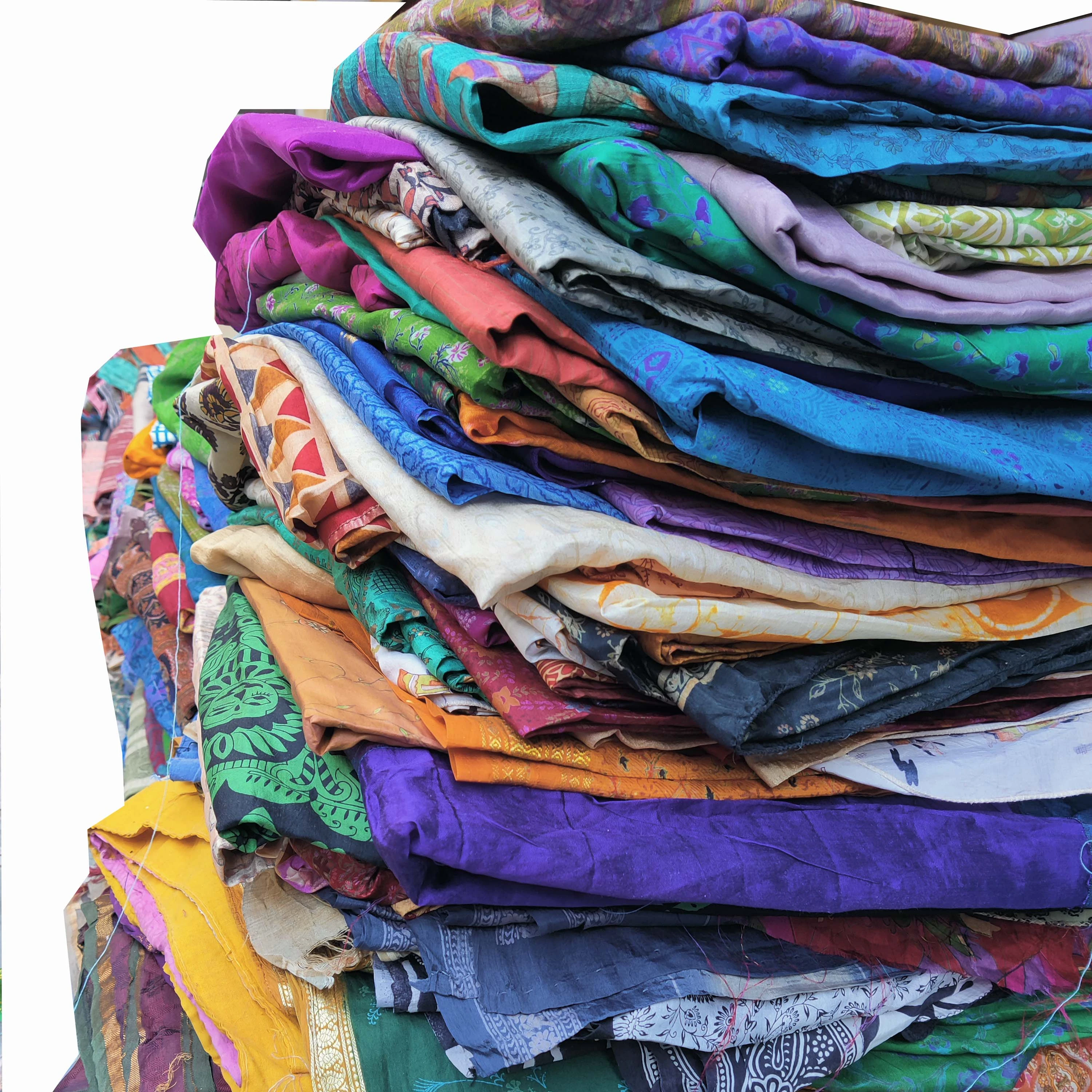 100 Silk Saree Floral Printed Fabric Dress Making Assorted Fabric