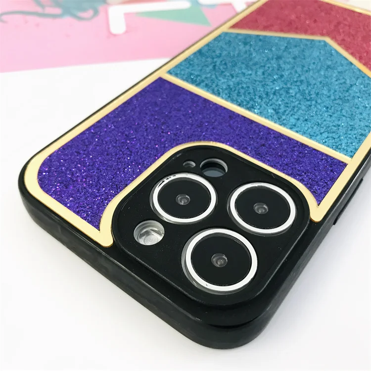 Wholesale Sublimation Leather Luxury Glass Mirror Glitter Sequins Lady