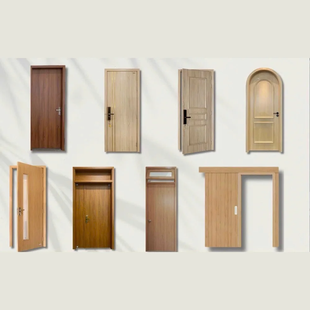 Dewoo High Quality WPC PVC Composite Door Modern Design Waterproof Soundproof for Bathroom Applications Best Price from Vietnam