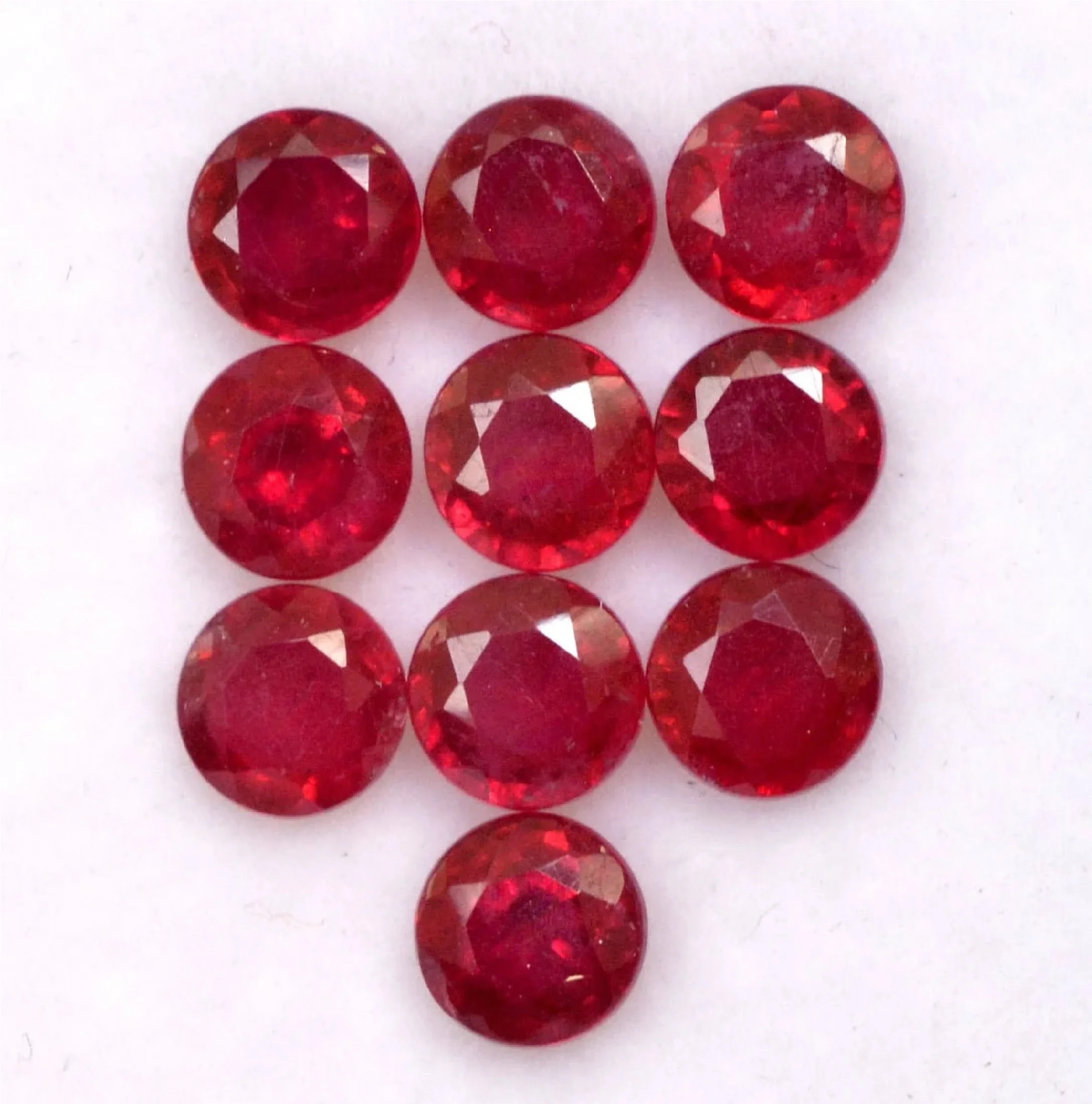 Natural Round Cut Ruby Loose Stone Untreated Gemstone in Red Color Ready for Jewelry Setting