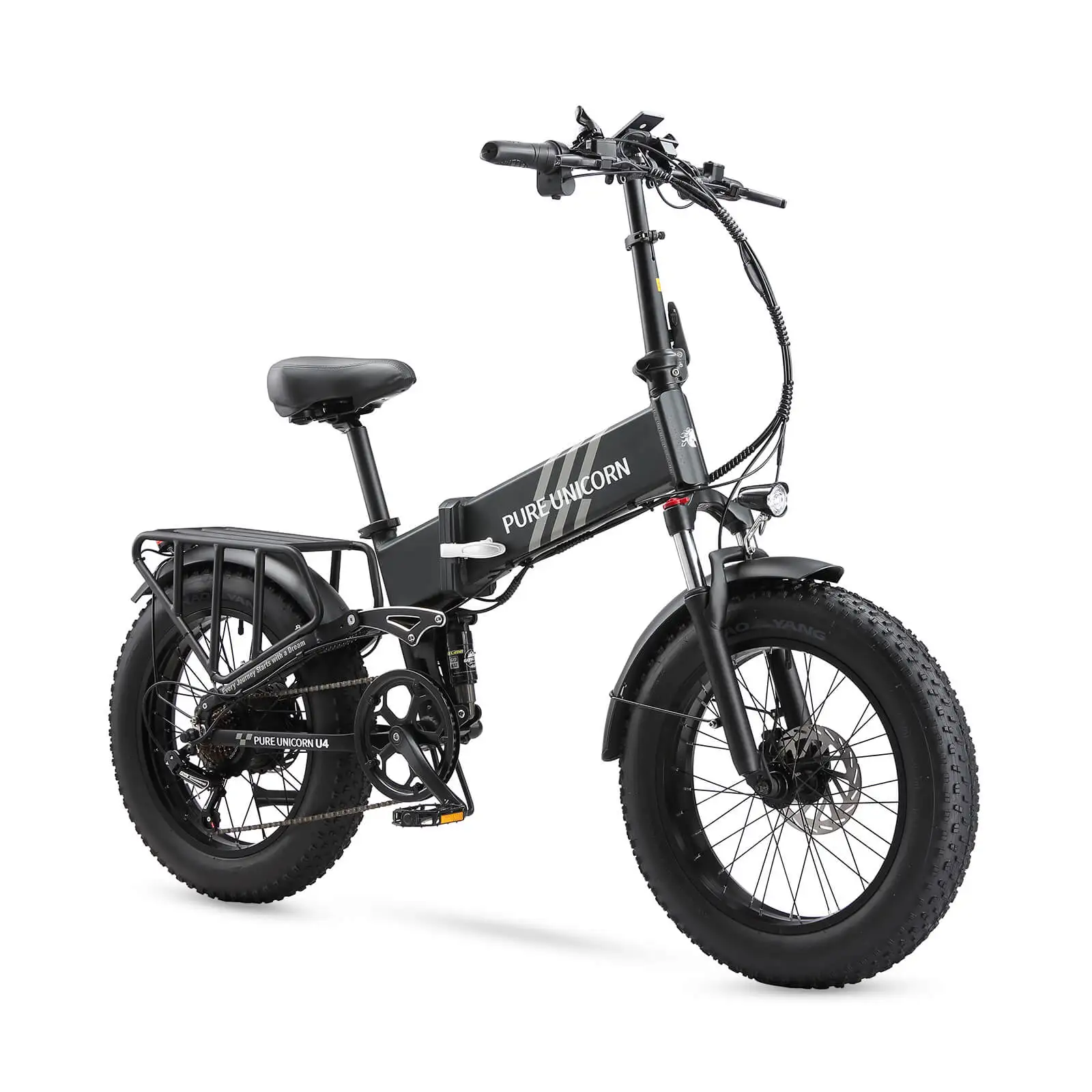 PURE UNICORN U4 1000W Fat Tire Electric Bike 48V Lithium Battery 750W Motor 60 km Range per Power Aluminum Frame Rear Hub Motor